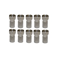 RG6 F Type Quad Shield Twist on Connectors - Pack of 10