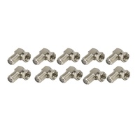 F Male to F Female Right Angle Adapter - Pack of 10