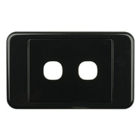 Wall Plate Two Gang Plate - Black