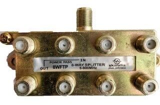 8 Way TV Splitter - Power Pass on ONE leg 5-900MHz