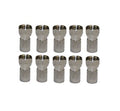 RG6 F Type Quad Shield Twist on Connectors - Pack of 10