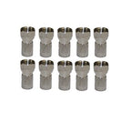 RG6 F Type Quad Shield Twist on Connectors - Pack of 10