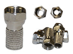 RG6 F Type Quad Shield Twist on Connectors - Pack of 10