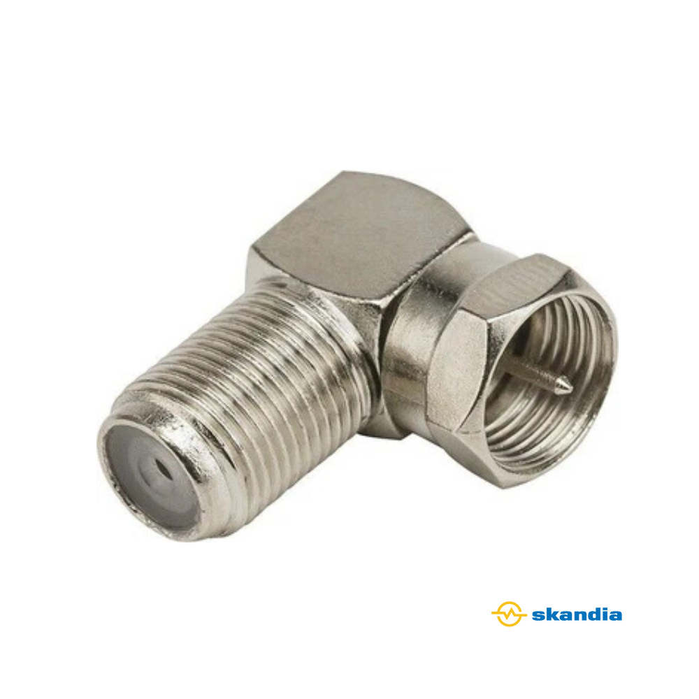 F Male to F Female Right Angle Adapter - Pack of 10