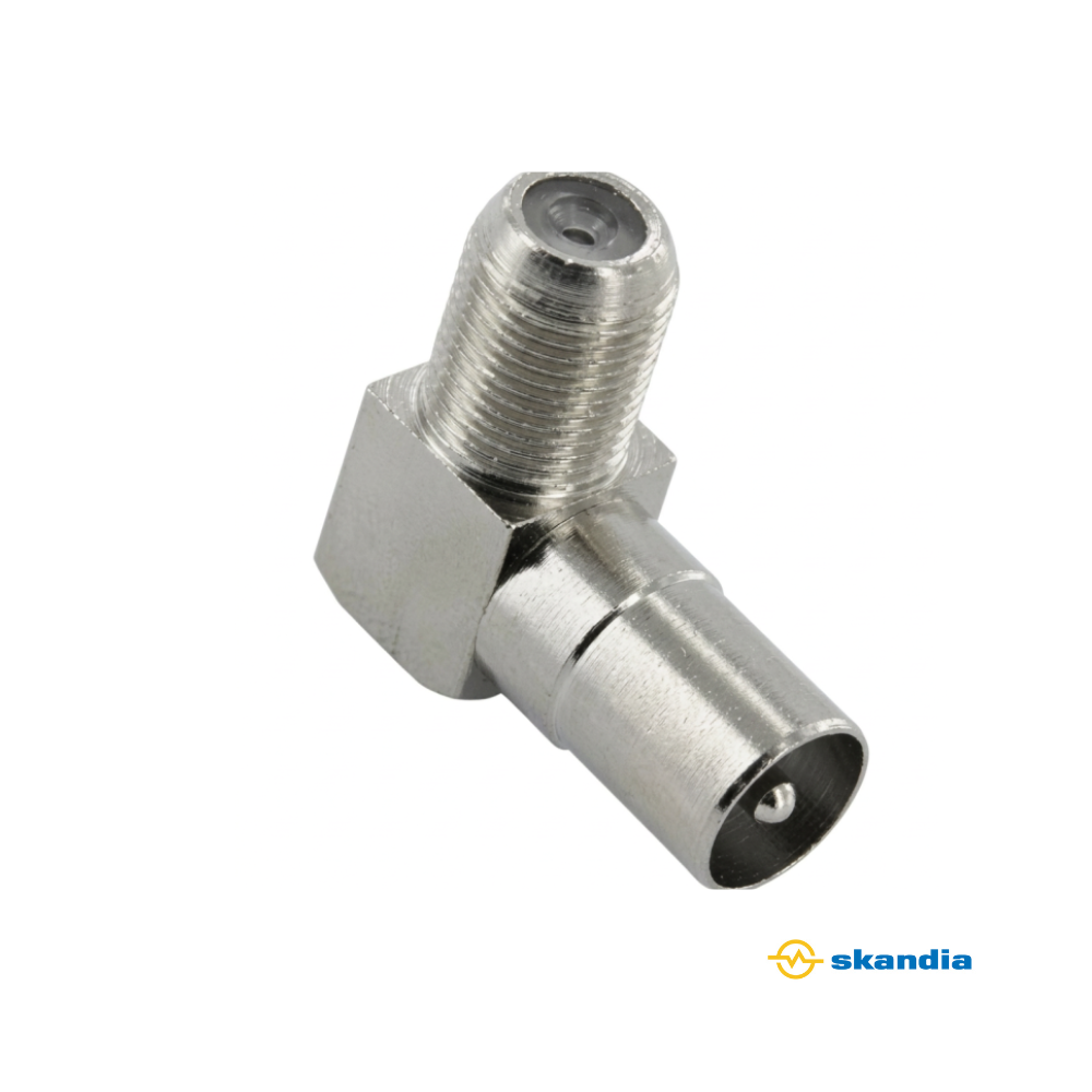 Right angled f-female to pal male adaptor - Pack of 10