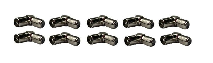 Right angled f-female to pal male adaptor - Pack of 10