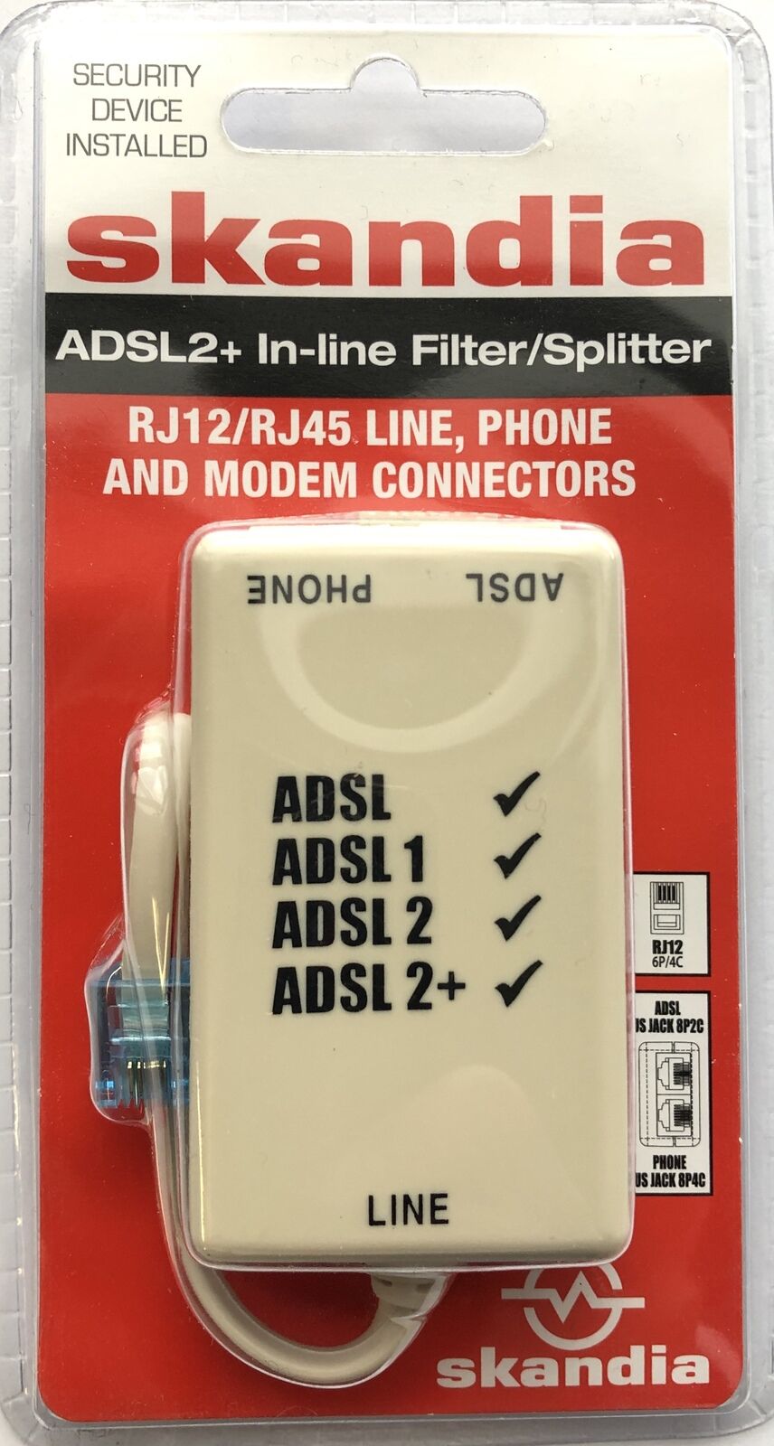 Splitter ADSL 2+ Inline Filter / Splitter