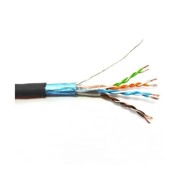 CAT6 F UTP shielded UV cable Black PVC Outdoor 305MTR Reel - Approved and independently tested in Australia