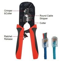 RJ45 Open-Pass Modular Plug Crimper 4 Piece Combo Kit