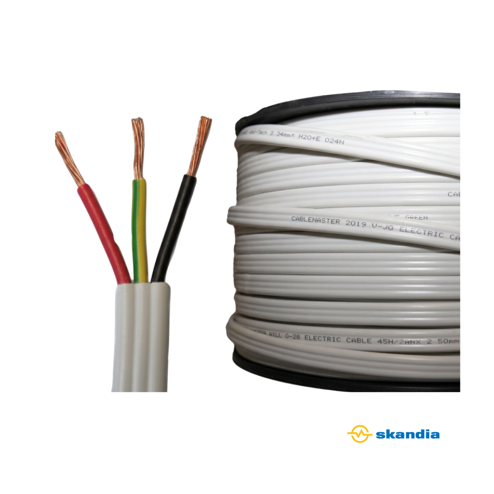 1mm Twin and Earth TPS 100m Reel - Solid wire with stranded earth