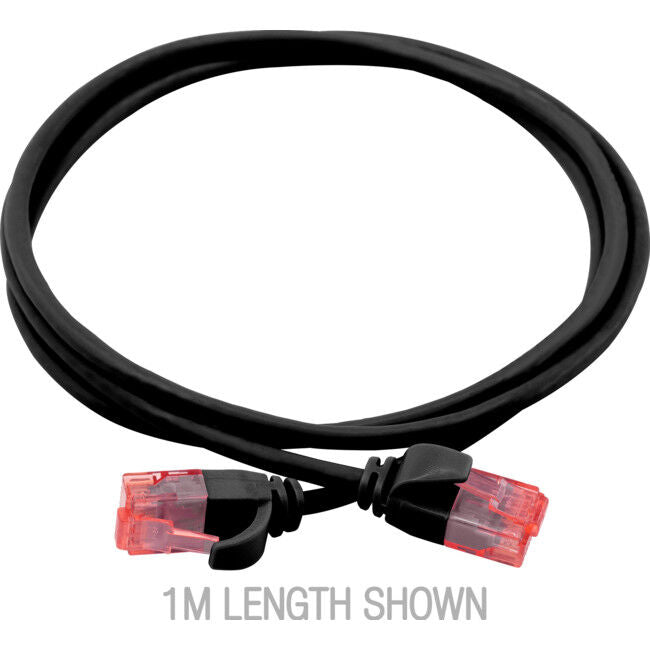 0.25M SLIM CAT6A PATCH LEAD BLACK - ULTRA THIN