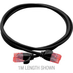 0.25M SLIM CAT6A PATCH LEAD BLACK - ULTRA THIN