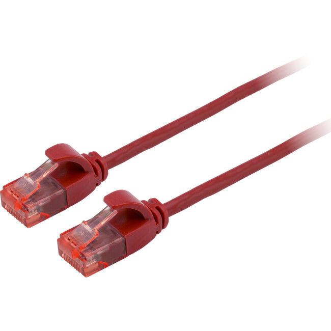 1M SLIM CAT6A PATCH LEAD RED - ULTRA THIN