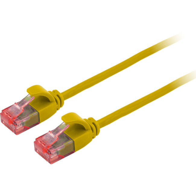1M SLIM CAT6A PATCH LEAD YELLOW - ULTRA THIN