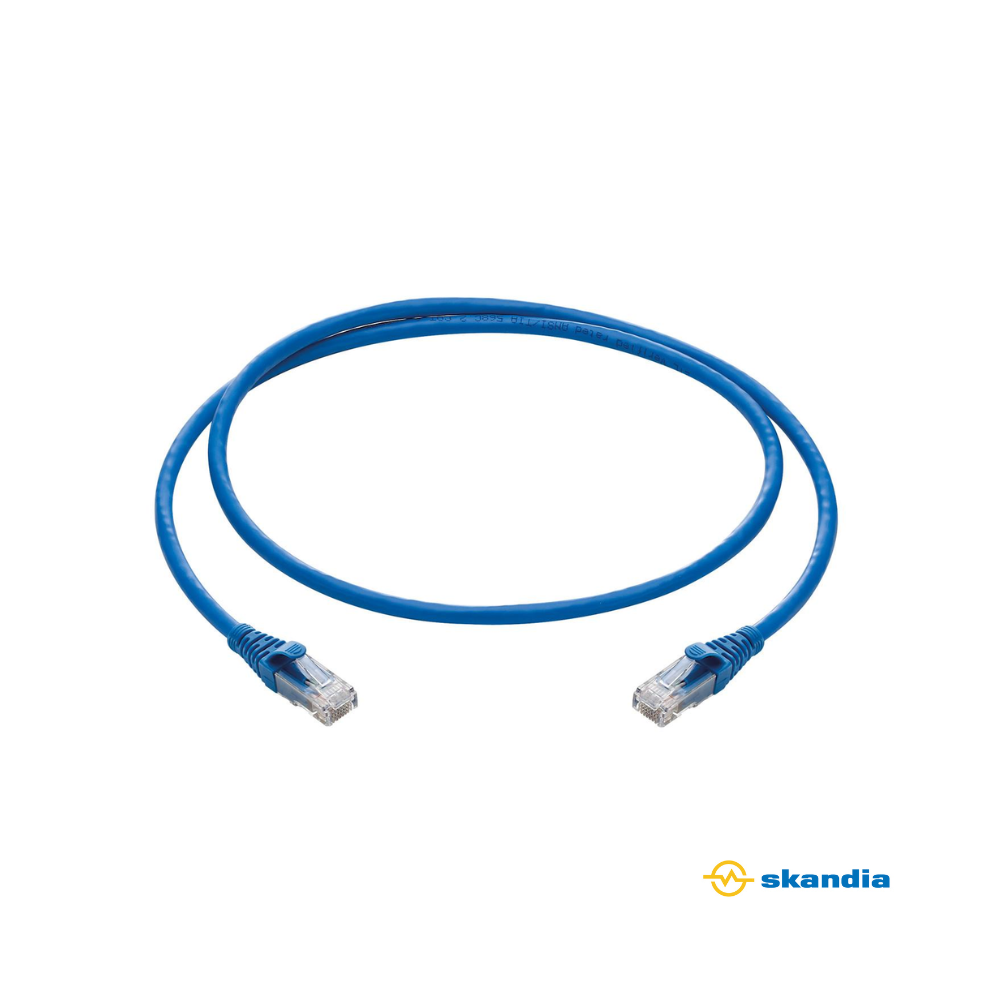 CAT6A UTP Ethernet network cable 2MTR blue - LSZH Low profile 4.5mm jacket