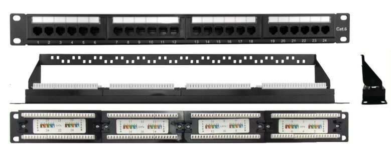 Cat 6 24 Ports Panel with Back Bar