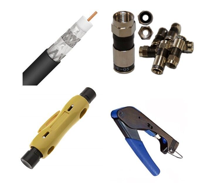RG6 Quad Cable 4 Piece Combo Kit