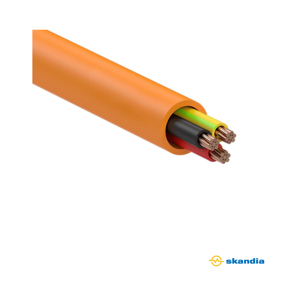6mm 2 Core + Earth Orange Circular Cable 100mtr reel