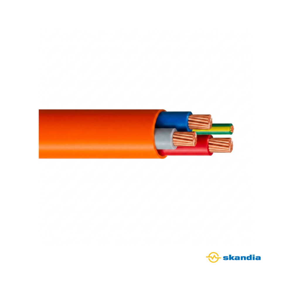 4mm 3 Core + Earth Orange Circular Cable 100mtr reel