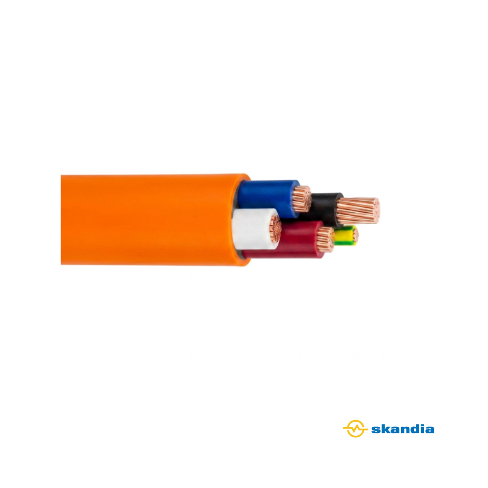4mm 4 Core + Earth Orange Circular Cable 100mtr reel