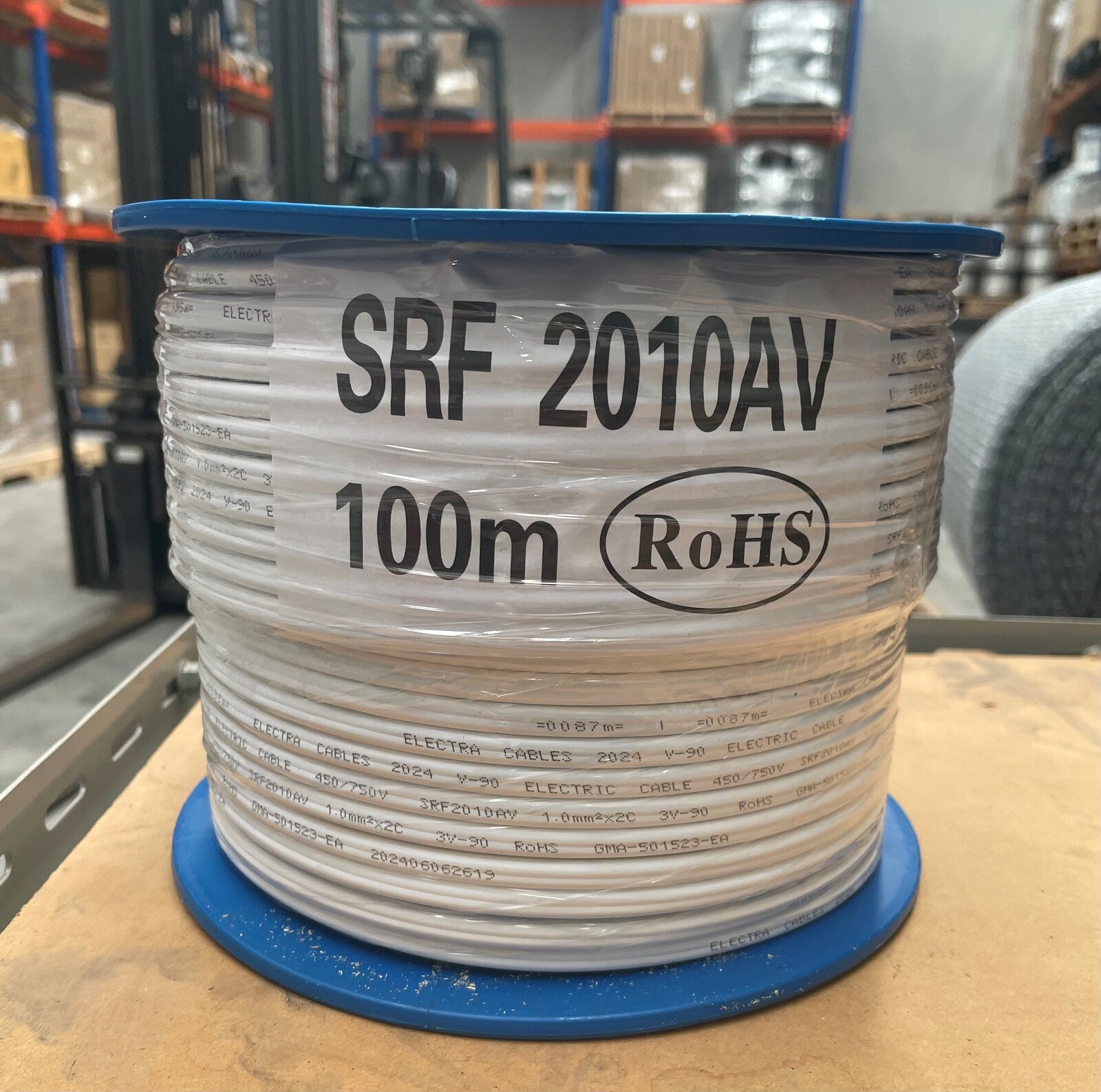 1mm 2C twin active power cable - flat 100M Reel