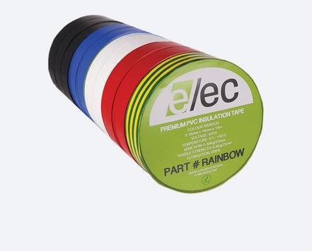 Premium Rainbow Insulation Tape 18mm x 20m Rainbow - 10 pack
