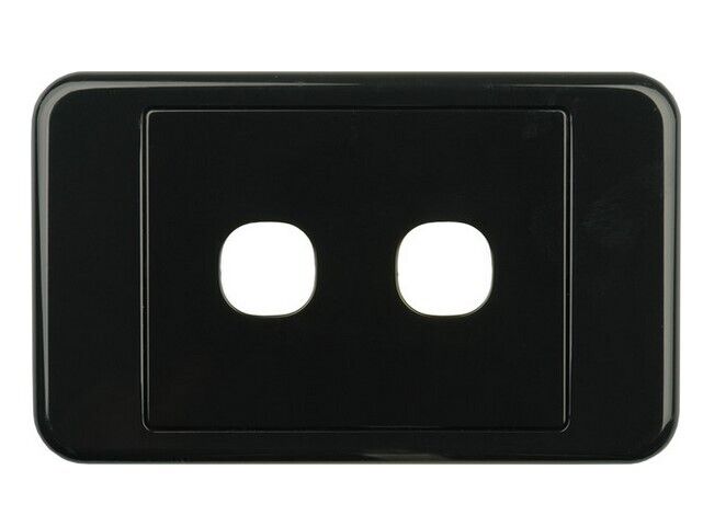 Wall Plate Two Gang Plate - Black