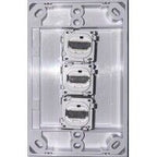 3 Gang Wall plate with HDMI inserts