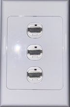 3 Gang Wall plate with HDMI inserts