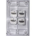 4 Gang Wall plate with HDMI inserts