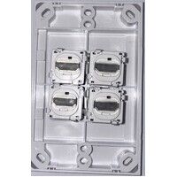4 Gang Wall plate with HDMI inserts