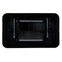 Flush Wall Plate with Brushed Entry for Cables - Black